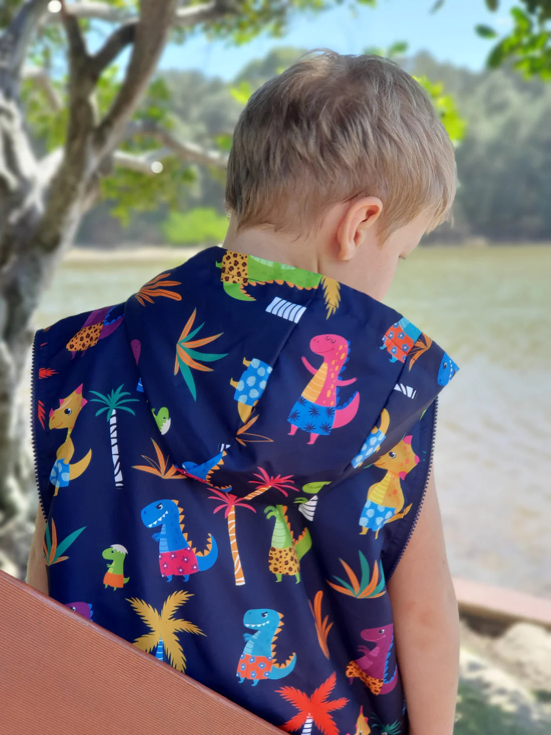Kid's Schmik Convertible Swim Parka- Dinosaur Print – Makai Swim