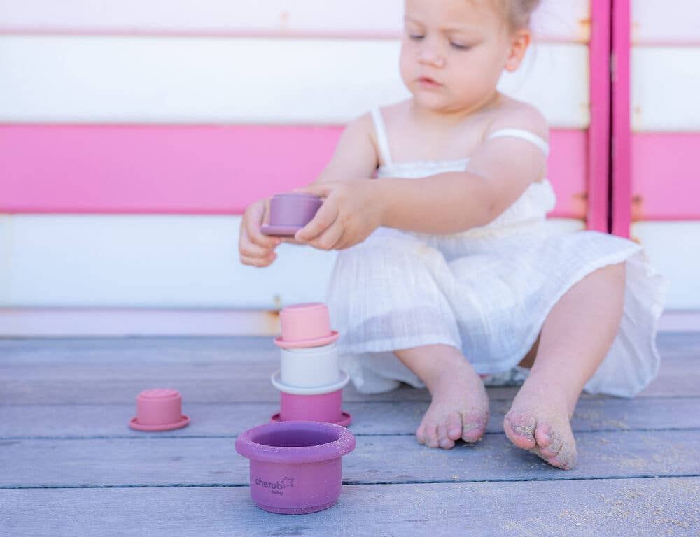 Silicone Stacking Cups Bath & Beach Montessori Toys