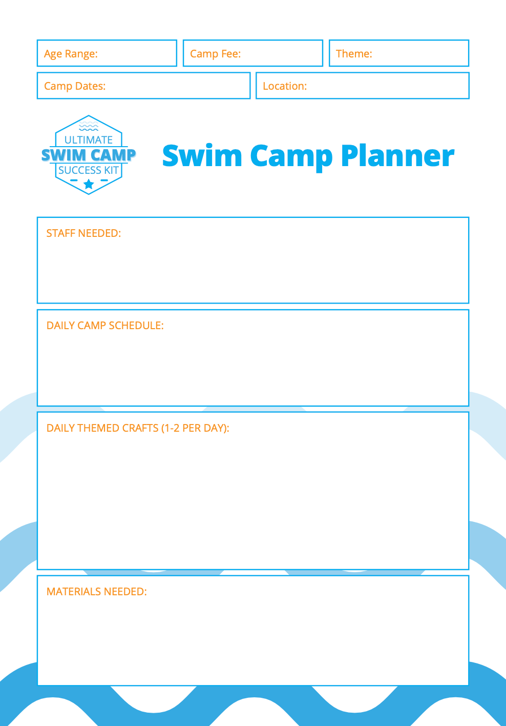 Essential Swim Camp Planner