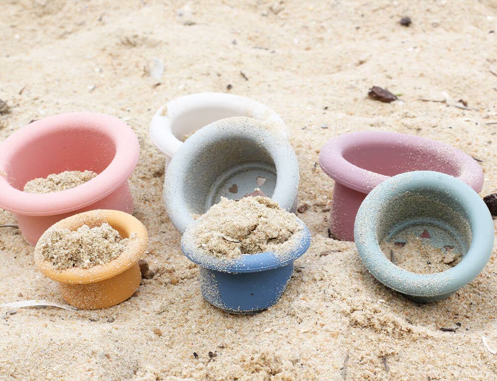 Gobelets empilables en silicone Jouets Montessori pour le bain et la plage