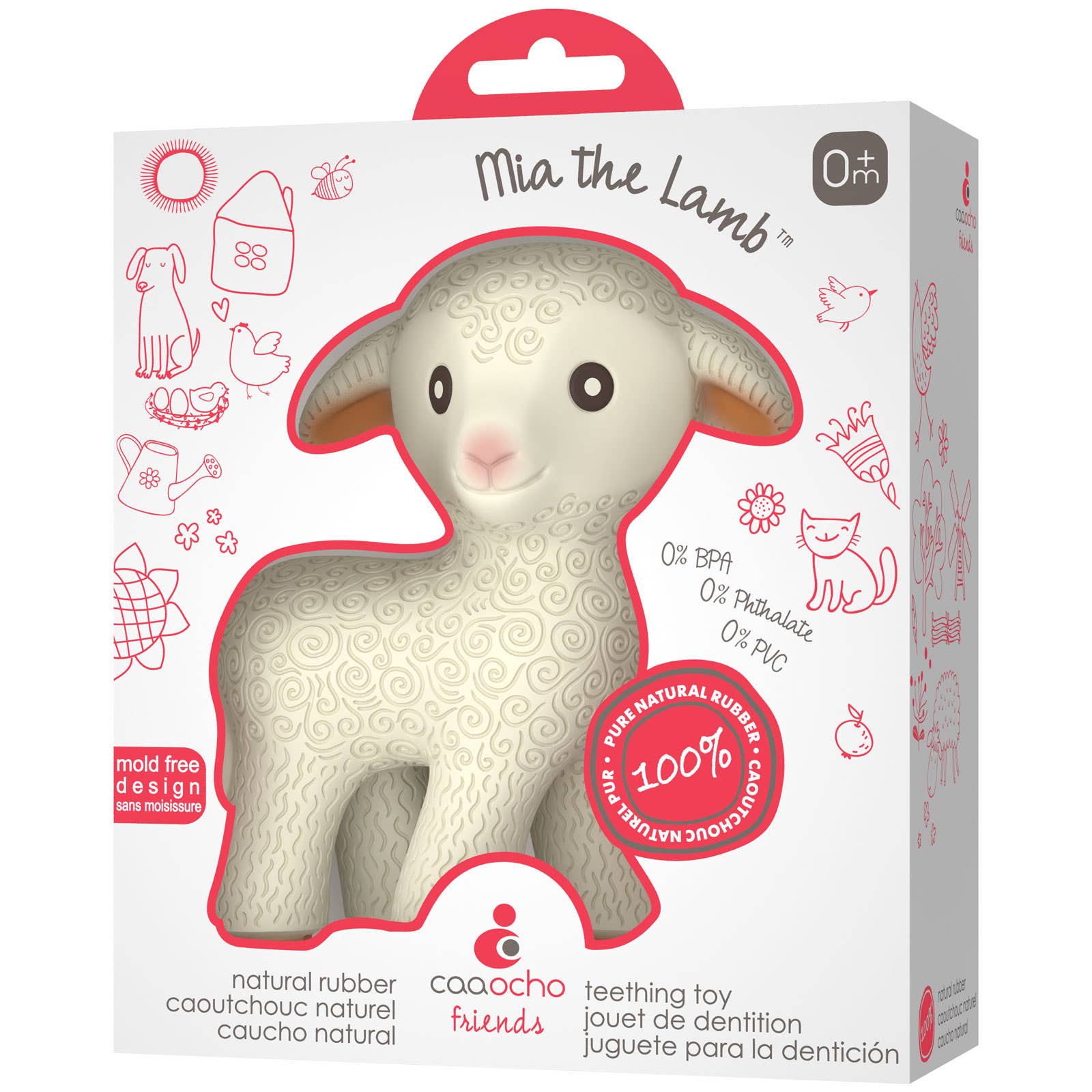 Mia the Lamb Teething Toy - 100% Pure Natural Rubber