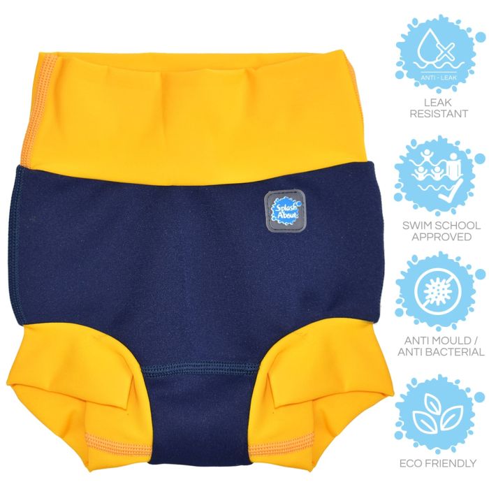 Happy Nappy Duo™ Swim Diaper - Navy/Yellow